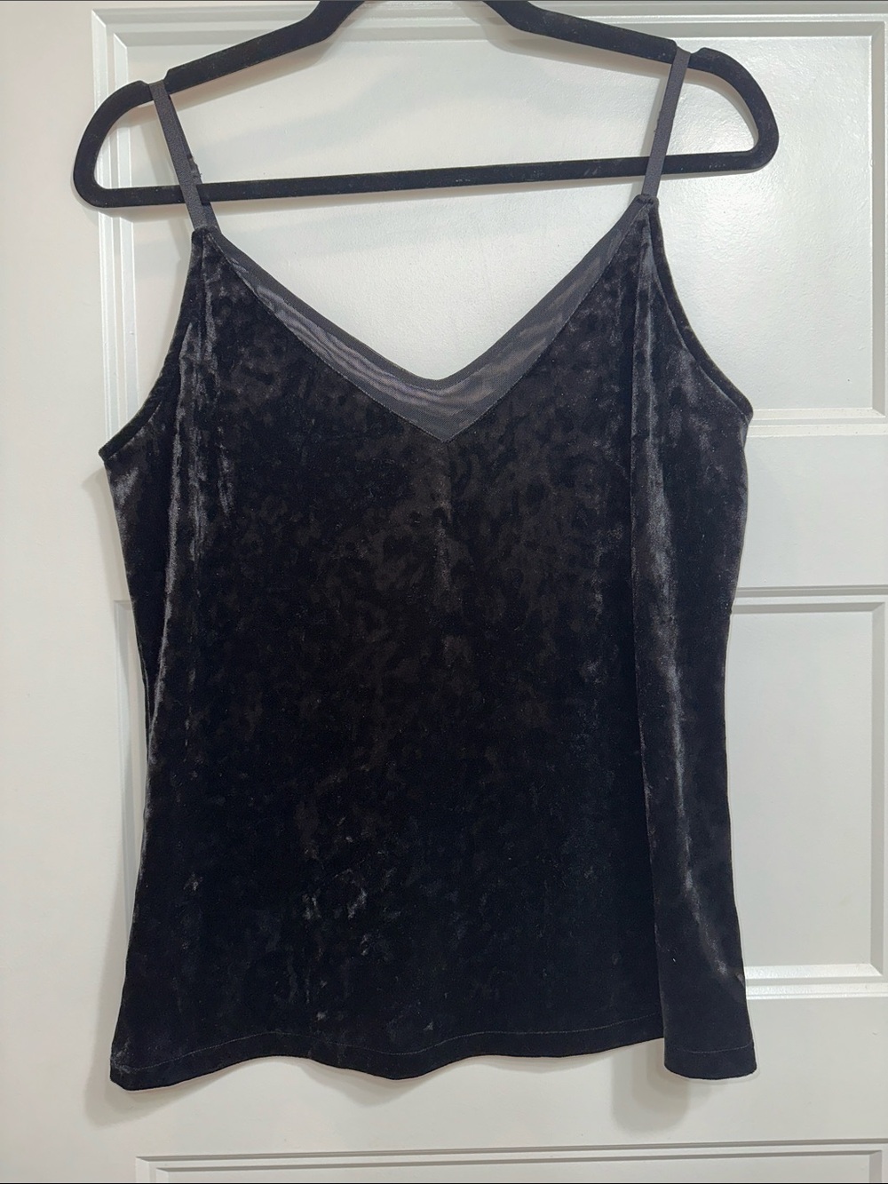 Black Velvet V-Neck Camisole